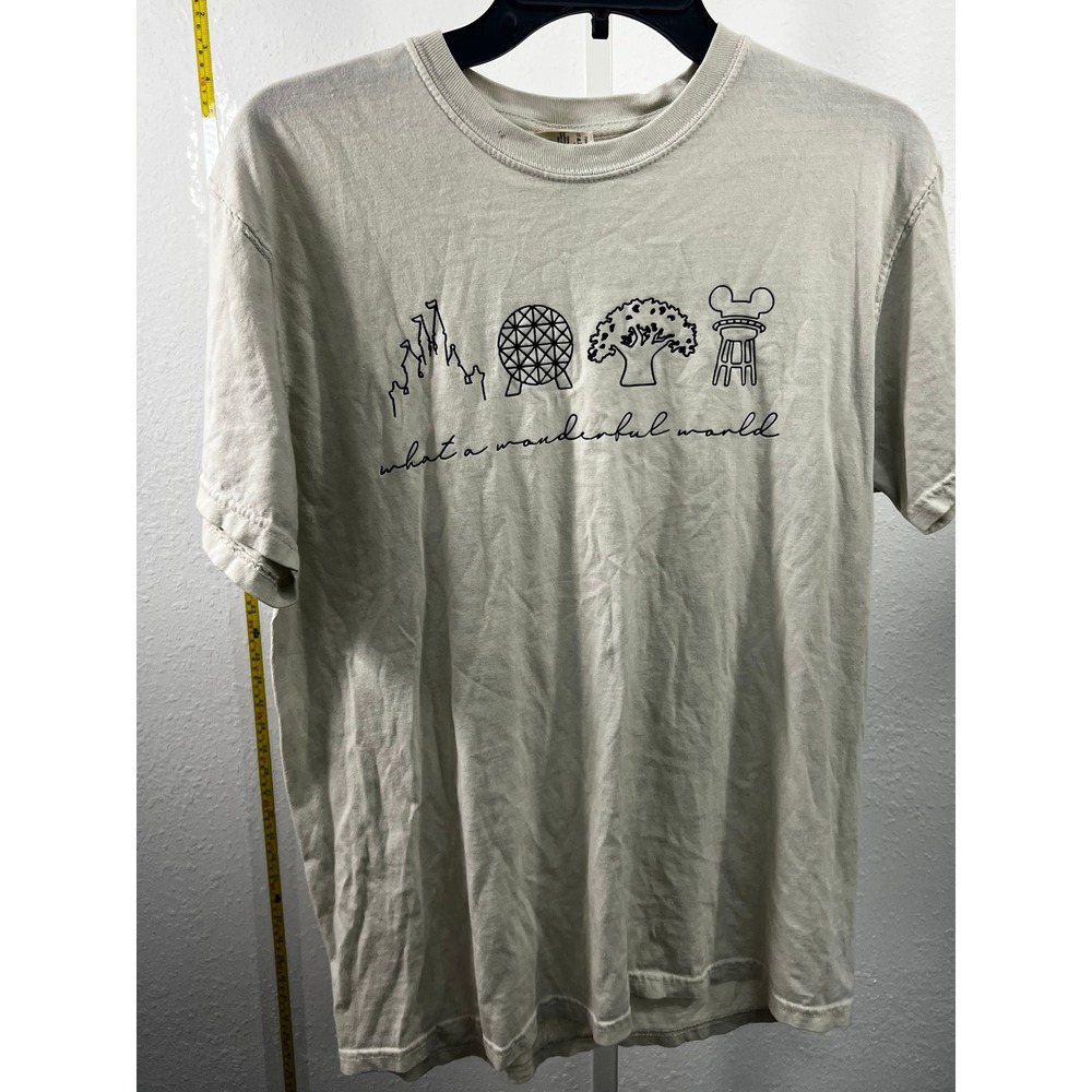 Comfort Colors Disney World Parks What A Wonderful World T-Shirt Ivory‎ Medium
